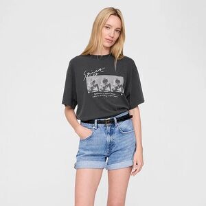 Anine Bing Classic Logo Cotton Short Sleeve Tee Women’s